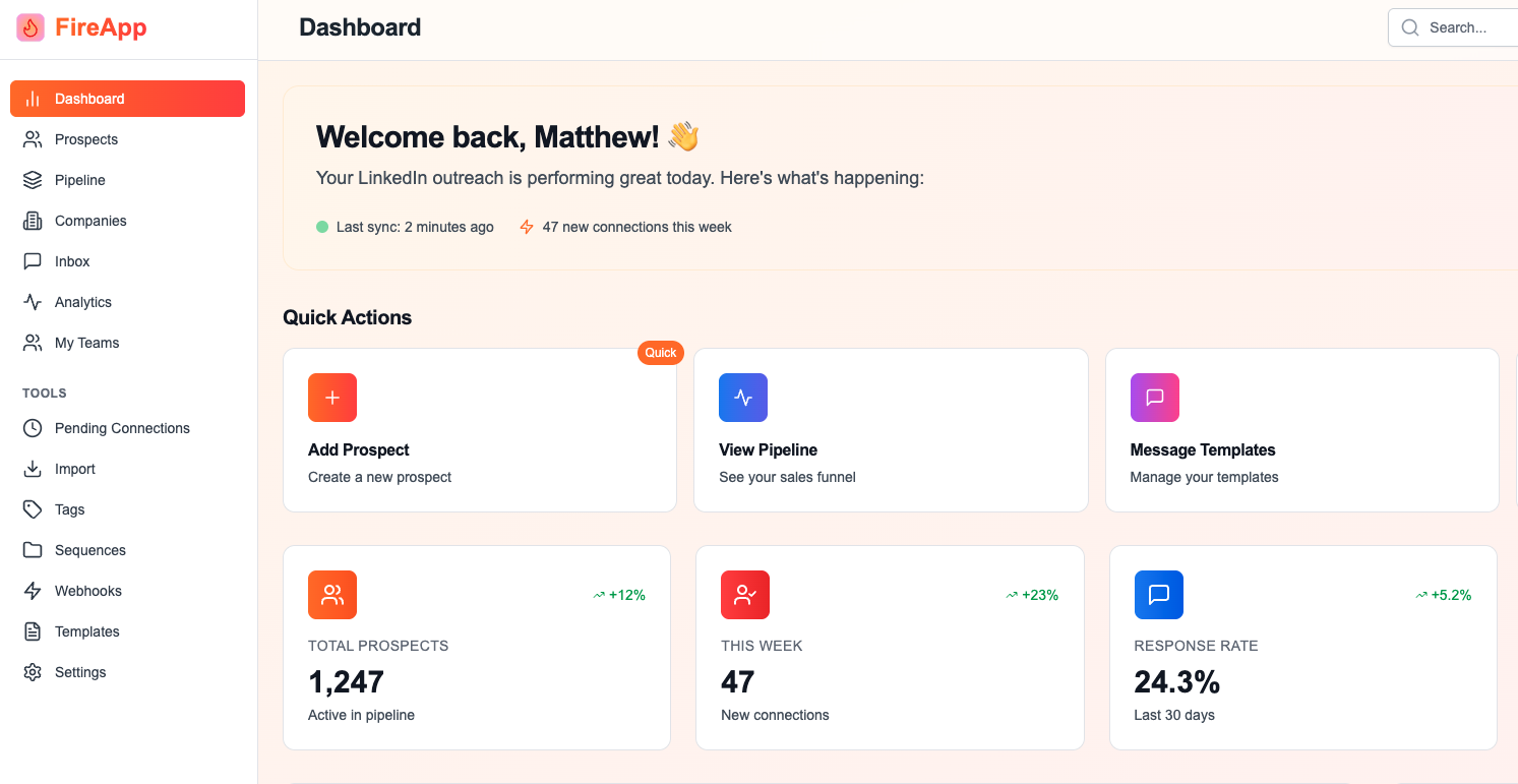 FireApp dashboard screenshot